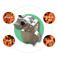 Automatische commerciële groente- en fruitblokjes snijmachine voor aardappel, wortel en ui