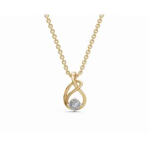 Collier pendentif infini en argent sterling 925, diamant de laboratoire, plaqué or jaune, bijoux fins pour femmes - Product Image 1