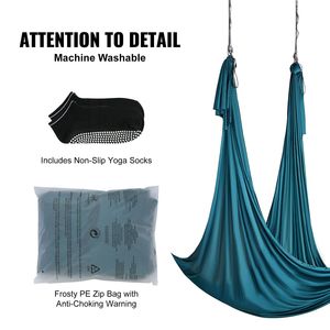 Kit Portatile per Yoga Aereo con Amaca da 11 Metri in Tessuto di Nylon 100gsm e Set Completo di Accessori per Facile Montaggio - Product Image 6