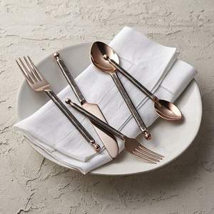 Juego de cubiertos de metal de lujo que incluye tenedor, cuchara y cuchillo para comidas diarias, regalo de boda, vajilla para restaurantes y hoteles. - Product Image 2