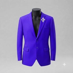 Traje de Pantalón y Chaqueta de Terciopelo Estilo Italiano para Hombre, Antiarrugas, Transpirable, Cierre de Botones, Diseño Plano Frontal, Viscosa/Poliéster - Product Image 6