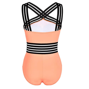 Maillot de bain une pièce pour femme, col rond, en Spandex/Polyester, séchage rapide, UPF50+, sans manches, à enfiler, couleur unie - Product Image 2