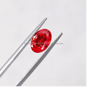 Prix de gros Diamant de laboratoire certifié IGI, taille ovale, couleur rouge vif fantaisie, clarté VVS2, solitaire 3.59CT/PC pour la fabrication de bijoux - Product Image 1