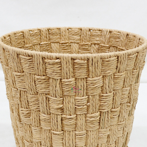 Panier à linge en jacinthe d'eau tressé à la main, corbeille à déchets durable en papier pour la maison, le bureau et le rangement du linge - Product Image 6