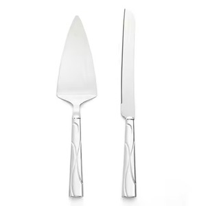 Ensemble professionnel de couteau et spatule à gâteau de mariage en acier inoxydable pour la gestion d'événements - Product Image 1