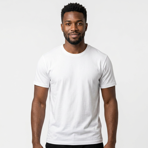 Men's <b>White</b> 100% Cotton Short Sleeve Turtleneck Regular Fit Formal T-<b>Shirt</b> Solid Color Jersey Knitted <b>Plain</b> Dyed Eco-Friendly - Product Image 6