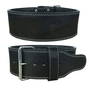 Premium Genuine Leather Weightlifting Belt for Gym Training Powerlifting Squats Fitness Support <b>Adjustable</b> <b>Strap</b> - Product Image 4