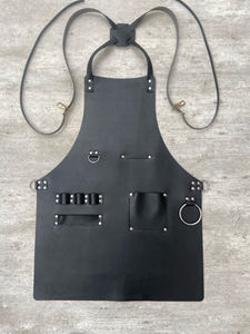 Tablier de bistro vintage en cuir véritable pour serveurs, uniforme de restaurant avec poches LPN-0264 - Product Image 4