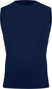 TeGiraddix Men's Sleeveless Crew Neck Moisture Wicking Polyester Tank <b>Top</b> Solid <b>Navy</b> Slim Fit All Seasons - Product Image 3