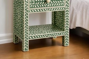 Mesa Consola Moderna con Incrustaciones de Hueso Verde y Blanco, Mueble de Salón de Estilo Antiguo, Venta al Por Mayor - Product Image 6