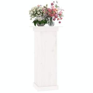 Soporte para Flores de Madera de Pino Sólido Blanco con Incrustaciones Decorativas Medianas, Macetas y Jardineras Medianas - Product Image 4