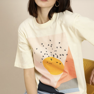 เสื้อยืดคอกลมแขนสั้นสตรีทแวร์สีส้มล้วน ผ้าเจอร์ซีย์ 100% ผ้าฝ้าย ระบายอากาศได้ดี ทรงหลวม ใส่สบายสำหรับฤดูร้อน ไม่เป็นขุย - Product Image 3