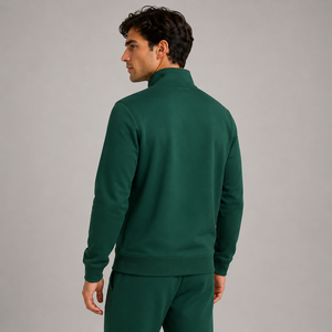 Sudadera de cuello redondo de algodón 100% teñida en color liso para invierno, de peso pesado, con aplique bordado, precio mayorista - Product Image 4