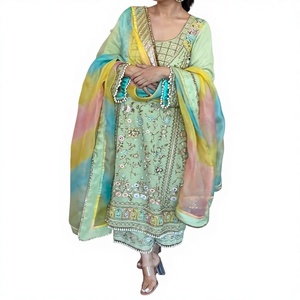 Salwar Kameez de qualité supérieure en faux georgette, brodé de sequins, lavable en machine, pour femme, nouvelle collection pour les fêtes - Product Image 1