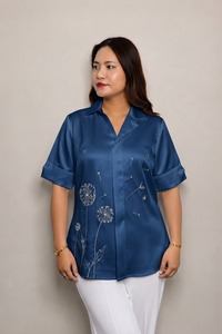 Designer Women <b>Shirt</b> 100% Cotton Comfortable Anti-Wrinkle Casual & Party Wear <b>Button</b> Down <b>Shirt</b> Bulk Export at Wholesale Price - Product Image 2