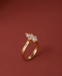 2.5 Carat Marquise Lab grown <b>Diamond</b> <b>Ring</b>, 14k Yellow Gold Engagement <b>Ring</b>, IGI Certified - Product Image 3