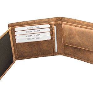 <b>Men's</b> Genuine Leather Vintage Fold Wallet Handmade Short Style Daily Use Fold Coin <b>Pouch</b> Short Win Button <b>for</b> Boys' Travel - Product Image 3