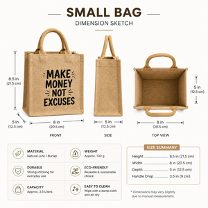 Sac fourre-tout mini en jute naturel personnalisé AMANI, imprimé, écologique, léger, réutilisable, pour le shopping et l'emballage cadeau, vente en gros - Product Image 2