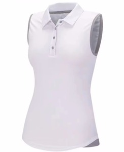 Women's <b>Sleeveless</b> Polo Shirt Solid Color Knitted Polyester Casual <b>Golf</b> Tennis <b>Top</b> Breathable Regular Length - Product Image 5