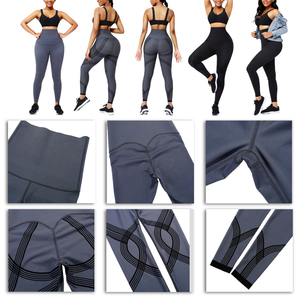OEM Women Gym Fitness Striped Breathable 2 Piece Sets High Waist Butt Lifting Bottoms Sports Active Yoga for Women Worlout - Product Image 5