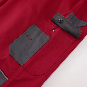 Pantalones Cargo Rojos Unisex, Múltiples Bolsillos, Cintura Elástica, Transpirables, Tela 100% Poliéster, Antiarrugas, Secado Rápido, Corte Recto - Product Image 4