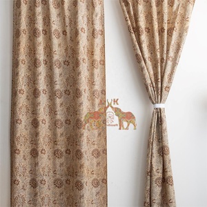 Ensemble de rideaux en coton imprimé à la main 100% style bohème pour salon, hôtel - Product Image 5