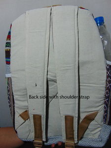 Mochila para Portátil de Fibra Natural Reutilizable de Cáñamo, Yute y Algodón, Tejida a Mano, con Patrón Geométrico Invernal y Cierre de Broches para Mujer - Product Image 5