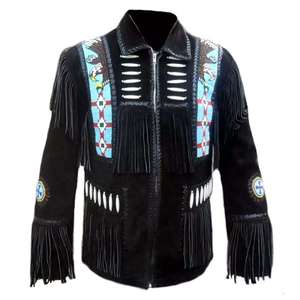 Streetwear Punk Style Cowboy <b>Jacket</b> Canvas <b>Winter</b> Classic Western Front Logo Quick Dry <b>Leather</b> <b>Jacket</b> for Men - Product Image 1