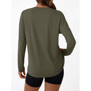 2025 2025 femmes à manches longues chemises de gymnastique col rond t-shirts athlétiques pour la randonnée course été hauts d'entraînement pour athlétique - Product Image 5