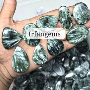 100% Natural Seraphinite Loose Gemstone Cabochon Loose Gemstone Wholesale Lot Mix Shape and Fine Gemstone Use Jewelry Making - Product Image 1