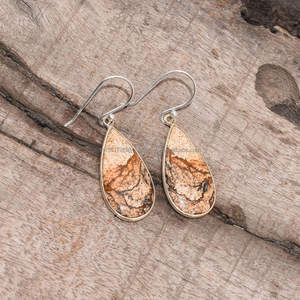 925 Sterling Silver Earrings Picture Jasper Gemstone Earrings Handmade Earrings Jasper <b>Jewelry</b> Christmas Gifts - Product Image 6