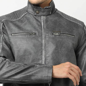 <b>Men's</b> Leather <b>Jacket</b> Motorcycle Fashion <b>Men</b> <b>Slim</b> <b>Fit</b> Leather Biker <b>Jacket</b> Coat Wholesale Leather <b>Jackets</b> for <b>Men</b> - Product Image 4