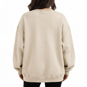 Sweat-shirt pour femmes avec fleurs brodées, coton biologique, fibre de bambou, léger, surdimensionné, décontracté, streetwear - Product Image 4