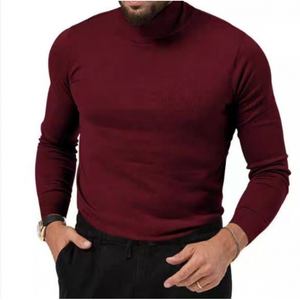 Pull à col roulé pour homme, style Old Money, automne-hiver, tricot premium, manches longues, minimaliste, décontracté, à superposer - Product Image 5