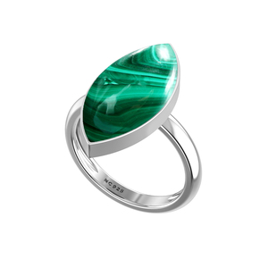 925 Sterling Silver Children's Ring Bezel Setting Malachite Gemstone Mix Shapes Classic Wedding Party Trendy Fashionable Unisex - Product Image 4