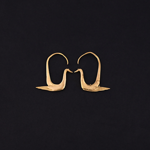 Boucles d'oreilles créoles tendance en laiton plaqué or, style mandala complexe, Luxvory Jaipur Inde - Product Image 2