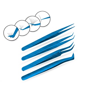Pinces à cils professionnelles courbées pour extensions de cils, en acier inoxydable, durables, antistatiques, outils pour cils, vente en gros OEM - Product Image 3