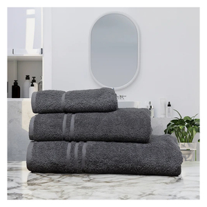 Ensemble de serviettes de salon gris en tissu éponge absorbant à poils coupés, rectangulaires, pour salon de coiffure, institut de beauté et spa - Product Image 1