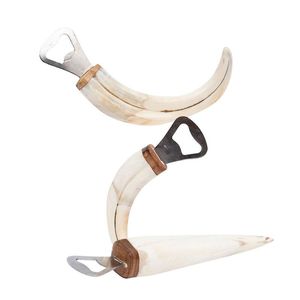 Abridor de Botellas Ergonómico 2 en 1 Hecho a Mano con Cuerno Natural y Acero Inoxidable de Primera Calidad, Personalizado con Mango de Agarre - Product Image 1
