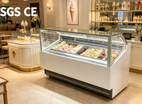 Vitrine Réfrigérée Commerciale Double Température 9 Bacs pour Crème Glacée Italienne -18°C Modèle 2026 CE ° Vitrine de présentation pour gelateria avec réfrigérateur-congélateur