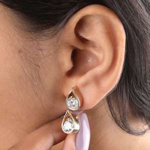 14K Yellow Gold Lab Grown Diamond <b>Stud</b> <b>Earrings</b> 2.46 CT Round Brilliant Diamond Teardrop <b>Earrings</b>, Luxury Fine Jewelry <b>for</b> <b>Women</b> - Product Image 4