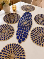 Sets de table brodés perlés faits main de luxe pour mariages, événements et décoration intérieure