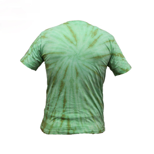 Camiseta de Manga Corta Tie-Dye para Hombre, Cuello Redondo, Corte Regular, Algodón Tejido, Ropa Casual, Verde - Product Image 2