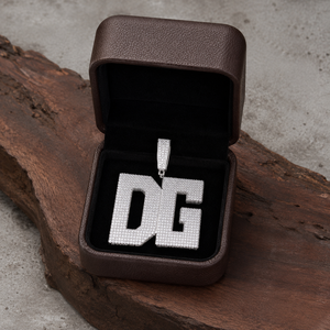 Custom Christian Hip Hop Letter DG Full Iced Out Micro Pave Moissanite <b>Silver</b> <b>Initial</b> Pendant <b>Necklace</b> Wholesale - Product Image 4