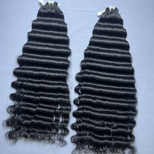 Vente en gros super bon marché extensions de cheveux vierges remy faisceaux ondulés de couleur naturelle à double tirage - Product Image 5