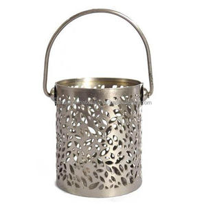 Juego de portavelas votivo de hierro redondo de 2 piezas con acabado plateado para iluminar la decoración del hogar y otros portavelas - Product Image 5