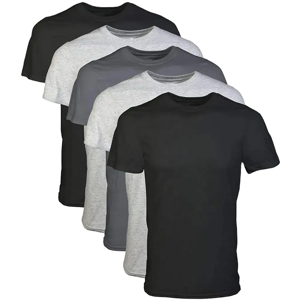 Top Modieuze Mannen Zwart 100% Katoen Basis Blanco Casual O-Hals T-Shirt Met Korte