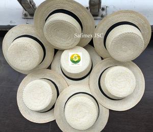 Sombrero de paja de palma al por mayor para hombre, accesorio de disfraz con banda negra, de fábrica de sombreros de paja en Vietnam - Product Image 6