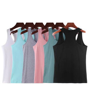 เสื้อกล้ามลำลองผู้หญิง สีพื้น ผ้าสแปนเด็กซ์/คอตตอน ระบายอากาศได้ดี เป็นมิตรกับสิ่งแวดล้อม เนื้อผ้านุ่ม สวมใส่สบาย เหมาะกับหน้าร้อน ขายส่ง - Product Image 1