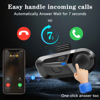 Casque de moto avec casque Bluetooth pour motocycliste, système de communication pour casque de moto, interphone de moto étanche IP67